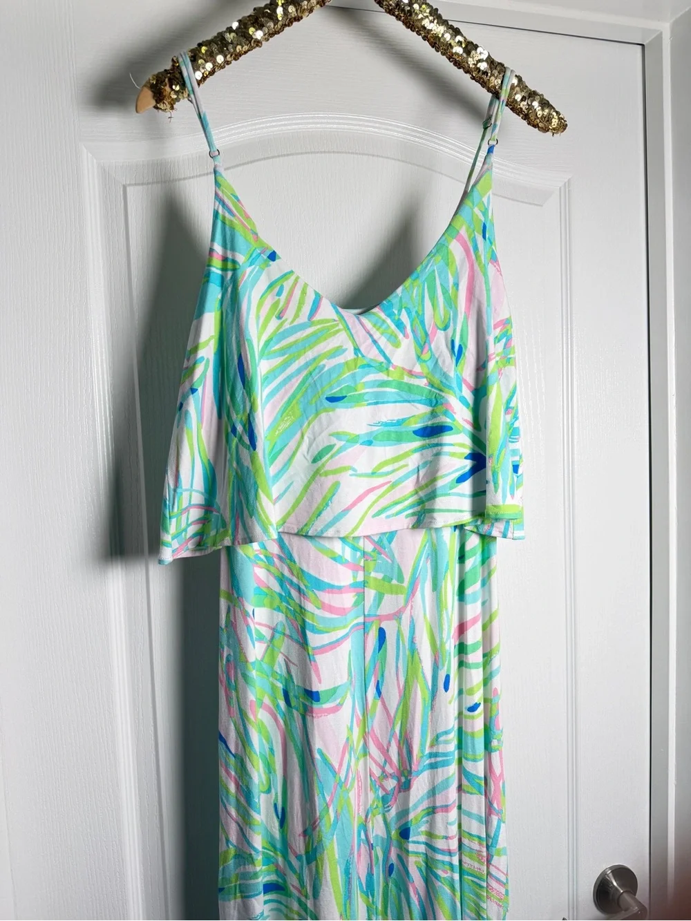Lilly Pulitzer Harrington Maxi Dress in Skye Blue Salute size medium - Picture 3 of 4